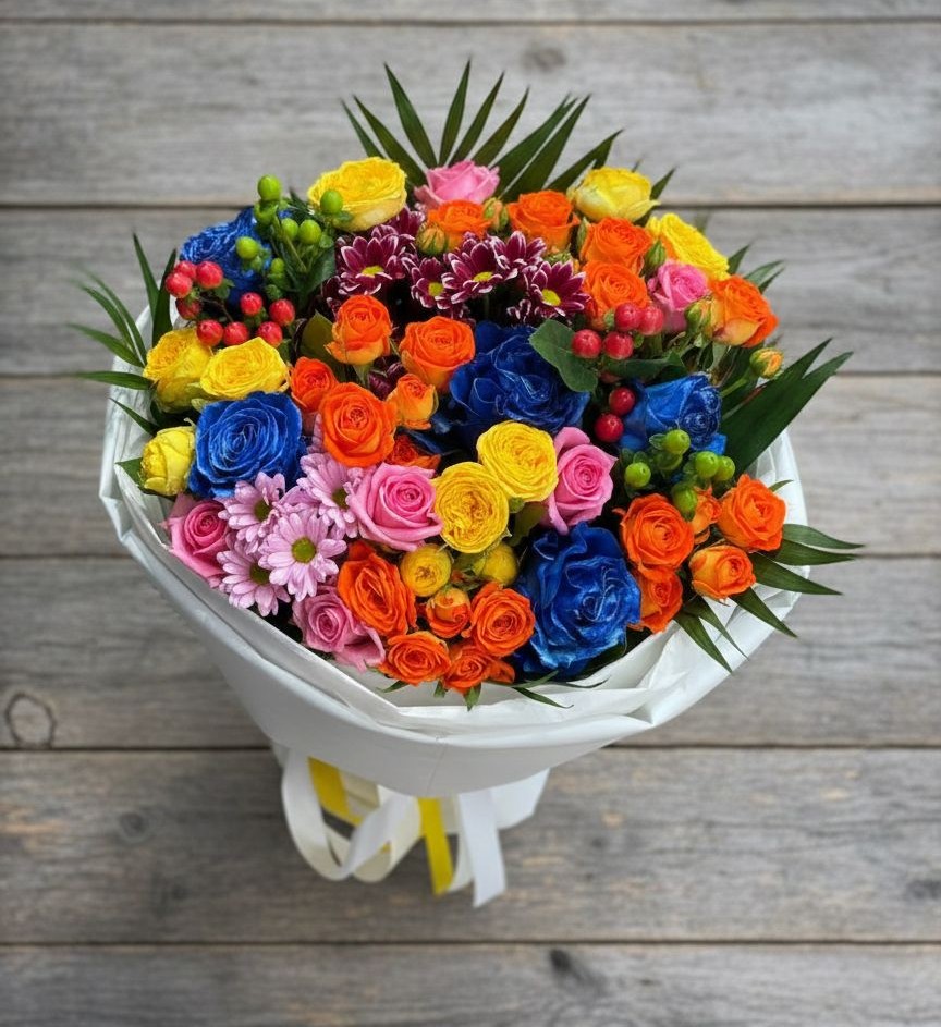 Букет цветов из: Розы и Хризантемы в Васюринской