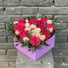 Цветочная композиция из Розы в коробке в Васюринской