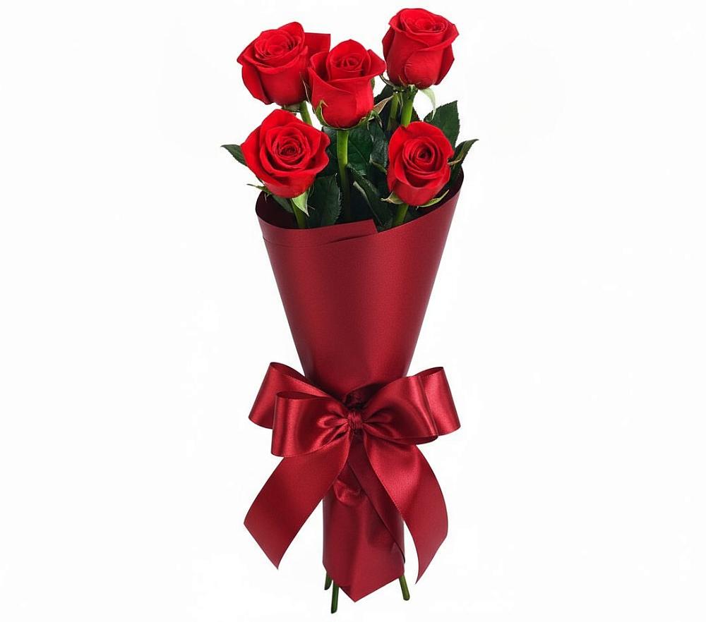 Букет 5 Красных роз Эдлесс Лав в Васюринской