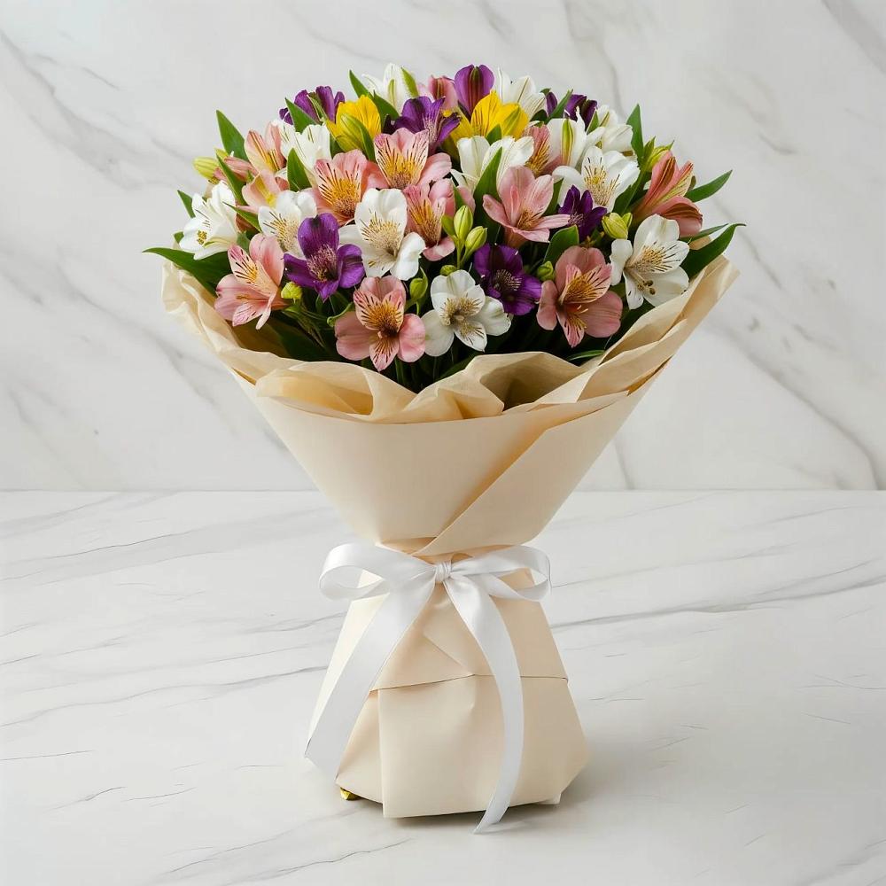 Букет цветов из: Альстромерии в Васюринской