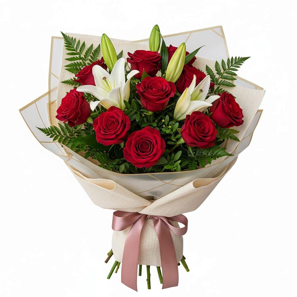 Букет цветов из: Лилии и Розы в Васюринской