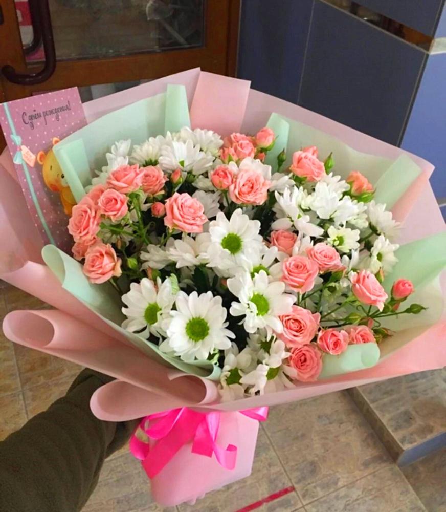 Букет цветов из: Розы и Хризантемы в Васюринской