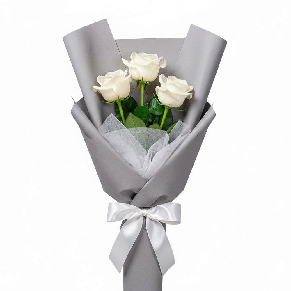 Букет 3 белые розы в Васюринской