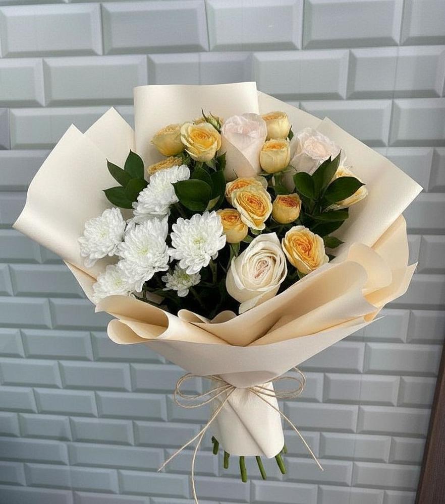 Букет цветов из: Розы и Хризантемы в Васюринской