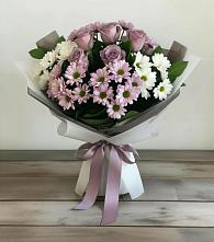 Букет цветов из:  Хризантемы и Розы в Васюринской