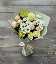 Букет цветов из:  Альстромерии, Розы и Хризантемы в Васюринской