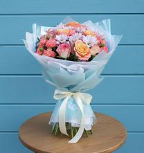 Букет цветов из:  Хризантемы и Розы в Васюринской