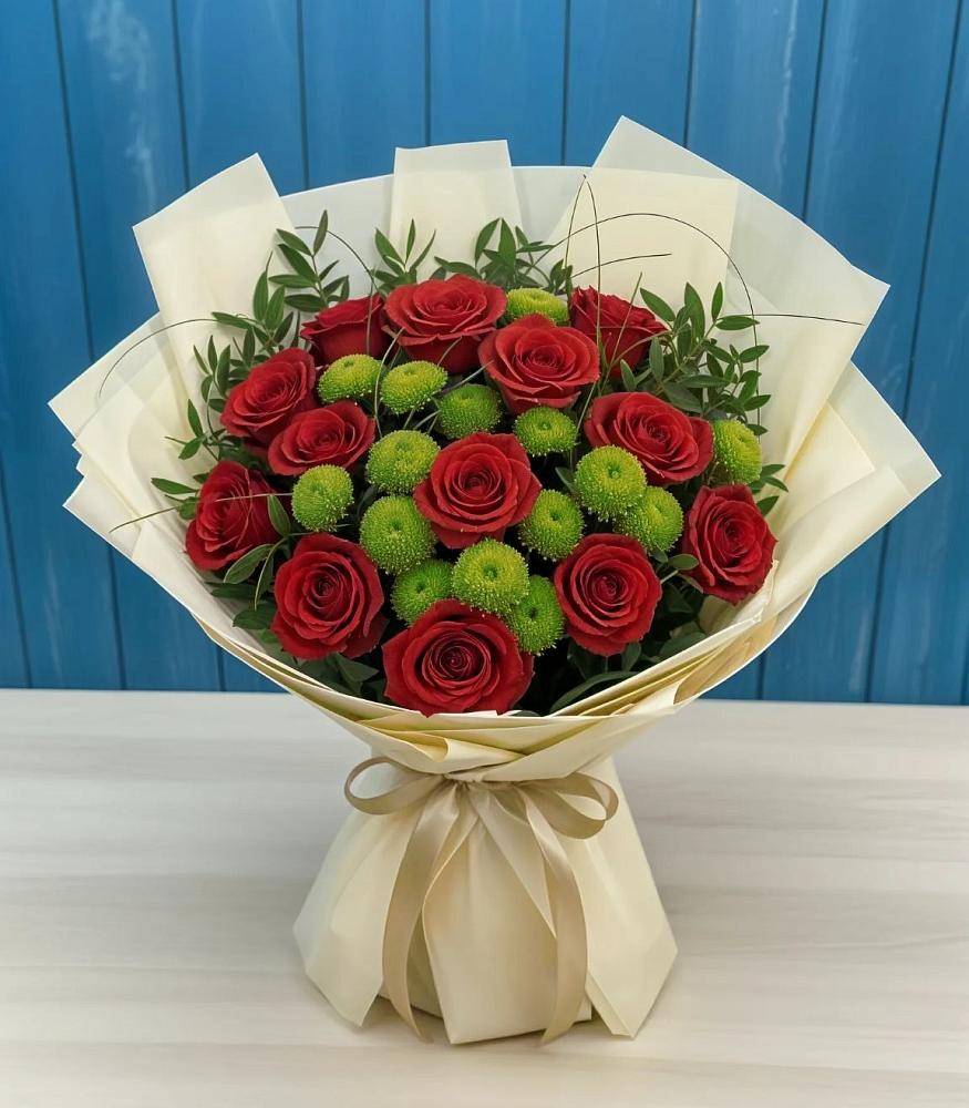 Букет цветов из: Розы и Хризантемы в Васюринской