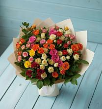 Букет Микс из разноцветных кустовых роз #REPLACE_PRED# Васюринской